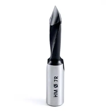 Amana 313070 Carbide Tipped Through-Hole Boring Bit R/H 7mm D 58mm Long x 10mm Shank