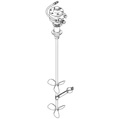 GRACO 206219 - Drum Agitator with Mounting Tube, Air-Driven, 1/2 HP, 31.25" Long, Carbon Steel, 100