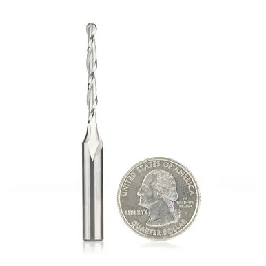 Amana 46030 Foam Cutting Up-Cut Spiral 1/16 Radius x 1/8 Dia x 1-1/8 Cut Height x 1/4 Shank x 2-1/2"