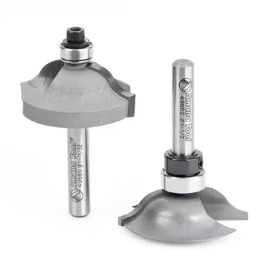 Amana 49663 Carbide Tipped 2-Piece Ogee Stile and Rail 1/4" Shank Router Bit Set