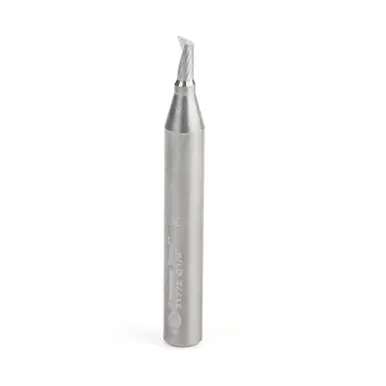 Amana 51772 CNC Spiral O-Single Flute, Aluminum Cutting 1/8 D x 1/4 CH x 1/4 Shank x 2" Down-Cut