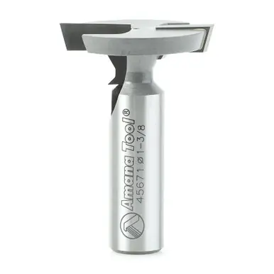 Amana 45671 T-Slot Beveled Edge 1-3/8 D x 35/64 CH x 1/2" Shank Router Bit