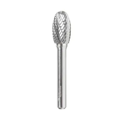 Amana BURS-178 Oval Shape Head 1/2 D x 7/8 CH x 1/4 Shank x 2-5/8" Double Cut SE Burr Bit