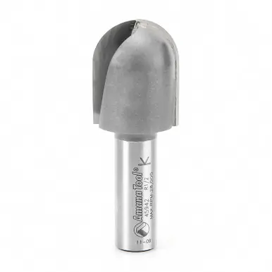 Amana 45942 Carbide Tipped Core Box 1/2 R x 1" D x 1-1/4 CH x 1/2 Shank Extra Deep Router Bit