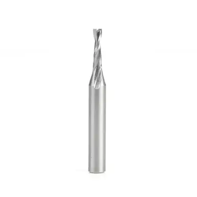 Amana 51762 CNC Spiral Double O-Flute, Plastic Cutting 1/8 Dia x 1/2 CH x 1/4 Shank x 2" Up-Cut