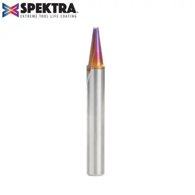 Amana 45780-K Spektra V Groove Engraving 15 Deg x 3/16 D x 1/2 CH x 1/4 Shank x 2" Router Bit