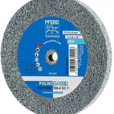 PFERD 48292 3" x 1/4" Unitized Wheel 1/4" A.H., SiC Fine (W) 3SF (5pk)