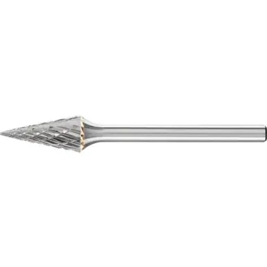 PFERD 23502 Carbide Bur, Cone (Pointed), DBL Cut 1/4" x 1/2" x 1/8" Shank, SM-51