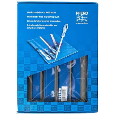 PFERD 16078 8" File Set 531-WRU (5 Machinist files in pouch)