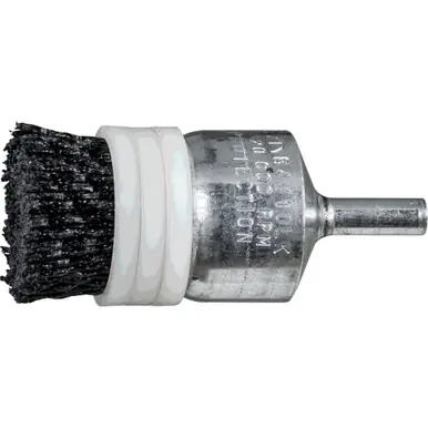 PFERD 84310 1" M-BRAD End Brush - 1/4" Shank .040 Ceramic Ox. 80 Grit, Banded (10pk)