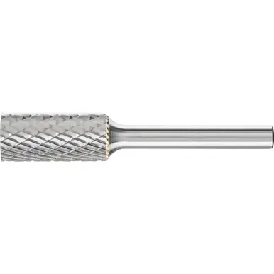 PFERD 22156 TOUGH Carbide Bur, Cylind. Plain End, DBL Cut 3R, 1/2" x 1" x 1/4" Shank