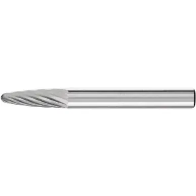 PFERD 24691 Carbide Bur - Tree Shape, SGL Cut 1/4" x 5/8" x 1/4" Shank - SF-1