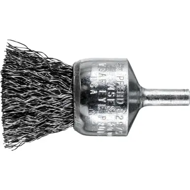 PFERD 82975 1" Crimped Wire End Brush .014 CS Wire, 1/4" Shank (10pk)