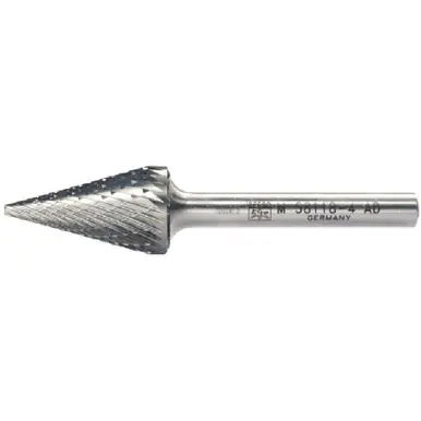 PFERD 25252 Carbide Bur, Cone Pointed, DBL Cut 5/8" x 1-1/8" x 1/4" Shank