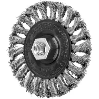 PFERD 82283 4" Standard Twist Knot Wheel .014 SS Wire, 5/8-11 Thread (10pk)