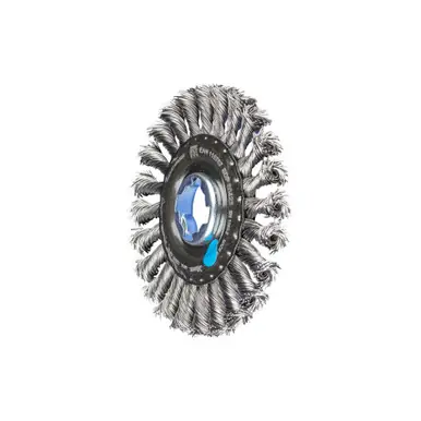 PFERD 80423 4-1/2" OD full cable twist knot wheel brush, .020" stainless steel wire, X-LOCK mounting