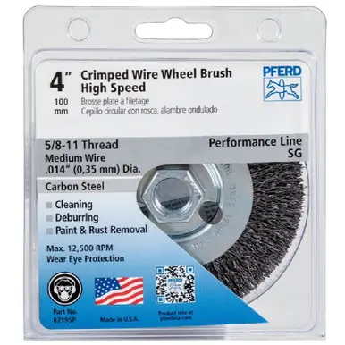 PFERD 82195P P.O.P. 4" Mini Crimped Wire Wheel .014 CS Wire 5/8-11 (5pk)