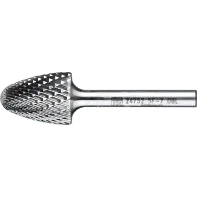 PFERD 24752 Carbide Bur - Tree Shape, DBL Cut 3/4" x 1" x 1/4" Shank - SF-7