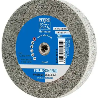 PFERD 48315 3" x 1/2" Unitized Wheel 1/4" A.H., A/O Fine (MH) 6AF (5pk)