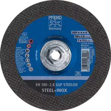 PFERD 63241 7" x 1/8" Cut-Off Wheel 5/8-11 Thd. A 46 S SGP-INOX Type 27 (10pk)