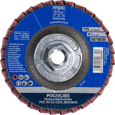 PFERD 43310 4-1/2" Polivlies Interleave Flap Disc - 80 Grit (5pk)