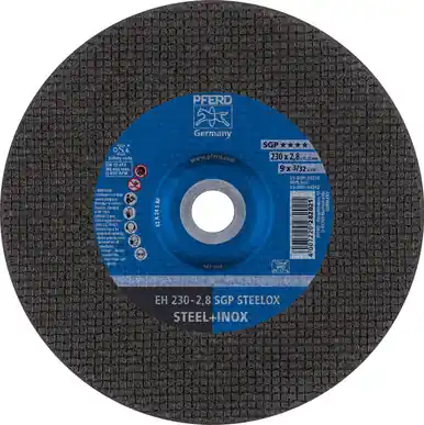 PFERD 63236 9" x 3/32" Cut-Off Wheel, 7/8" AH A 46 S SGP-INOX - Type 27 (25pk)
