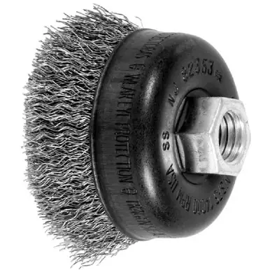 PFERD 82353 2-3/4" Crimped Wire Cup Brush .014 SS Wire 5/8-11 (ext.) (5pk)