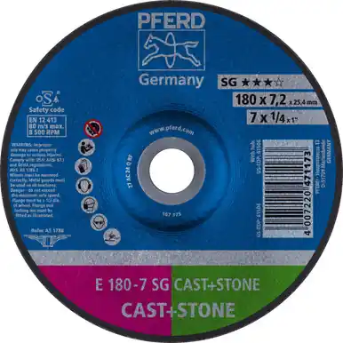PFERD 61504 7" x 1/4" Grinding Wheel 7/8" AH C24S SG for Masonry Type 27 (10pk)