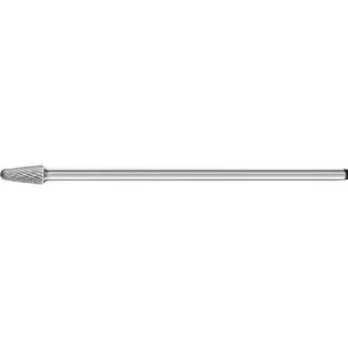 PFERD 26222 Carbide Bur, 14 degree Taper, DBL Cut 3/8" x 1-1/16" x 1/4" Ext. Shank
