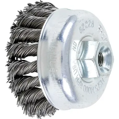 PFERD 82228 2-3/4" Knot Wire Cup Brush .020 CS Wire M10x1.25 (ext.) (5pk)
