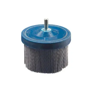 PFERD 84280 3" x 1/4 Shank Mtd M-BRAD Cup Brush Round Filament, .040 Ceramic Ox. 80 Grit
