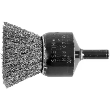 PFERD 82991 1" Crimped Wire End Brush .006 SS Wire, 1/4" Shank (10pk)