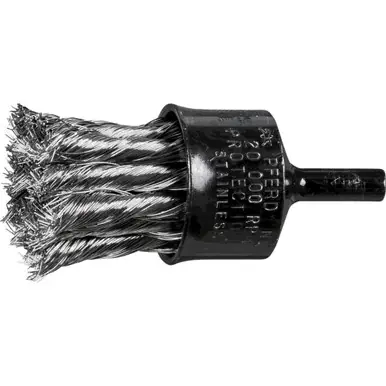 PFERD 83183 1" Knot Wire End Brush Coated Flared Cup .010 SS Wire 1/4" Shank (10pk)