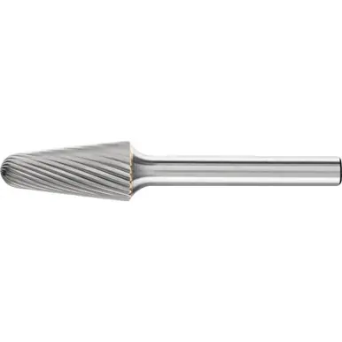 PFERD 25161 Carbide Bur, 14 degree Taper, SGL Cut 1/2" x 1-1/8" x 1/4" Shank