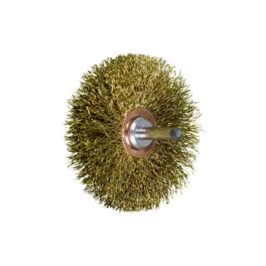 PFERD 82914 3" Crimped Mtd Wheel Brush .014 Brass Wire, 1/4" Shank (10pk)