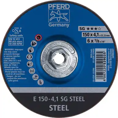 PFERD 63408 6" x 1/8" Pipeline Wheel 5/8-11 A 24 R SG-PIPE Type 27 (10pk)