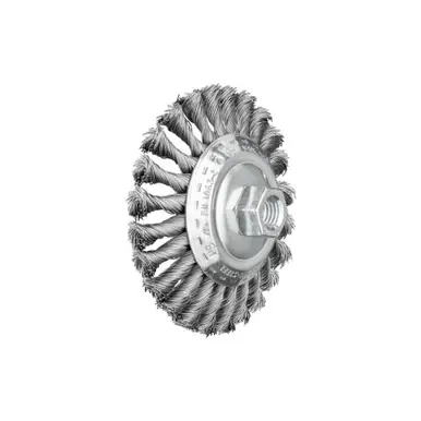 PFERD 82501 4-1/2" Knot Wire Bevel Brush .020 CS 5/8-11 Thread