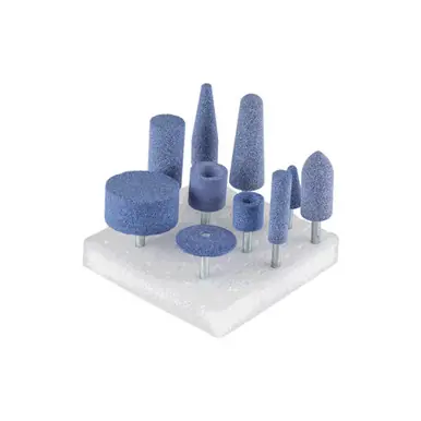 PFERD 39003 10 Piece Mounted Point Set Ceramic Grain, 1/8" Shank, 46 Grit