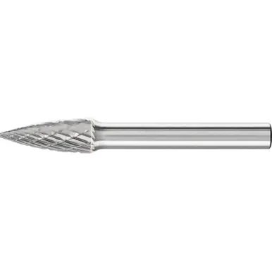 PFERD 24792 Carbide Bur, Tree Shape Pointed, DBL Cut 5/16" x 3/4" x 1/4" Shank