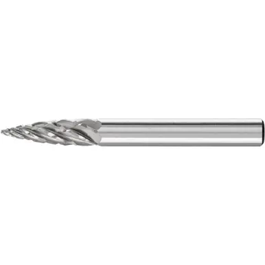 PFERD 24788 Carbide Bur, Tree Shape Pointed, STEEL Cut 1/4" x 5/8" x 1/4" Shank