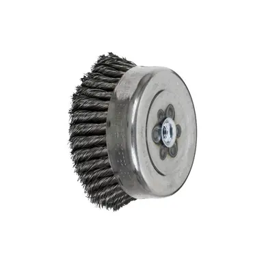 PFERD 82574 6" F/C Twist Knot Wire Cup Brush, Dbl Row .023 CS Wire, 5/8-11 Thread int