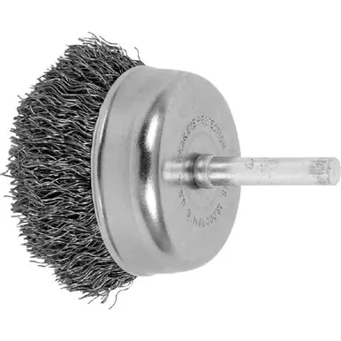PFERD 82826 2" Crimped Shank Mtd Cup .012 CS Wire, 1/4" Shank (10pk)