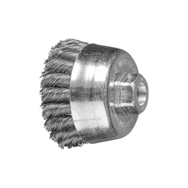 PFERD 763865 3-1/2" PSF Knot Cup Brush .020 CS Wire, 5/8-11 Thread (ext.) (5pk)