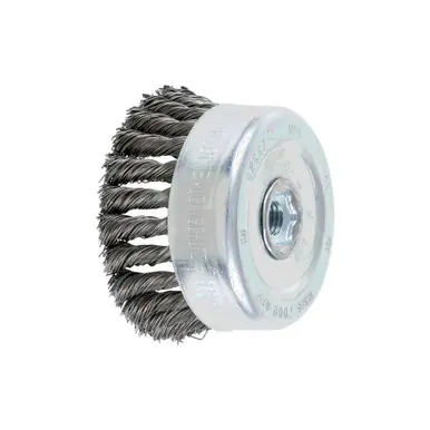 PFERD 82567 4" F/C Twist Knot Wire Cup Brush .020 CS Wire, 5/8-11 Thread (int.)