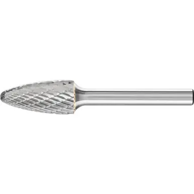 PFERD 22276 TOUGH Carbide Bur, Tree Shape Radius End, DBL Cut 3R, 1/2" x 1" x 1/4" Shank