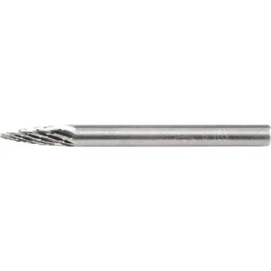 PFERD 23362 Carbide Bur, Tree Shape Pointed, DBL Cut 1/8" x 3/8" x 1/8" Shank