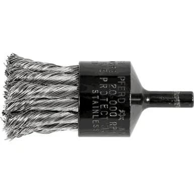 PFERD 83158 1" Knot Wire End Brush Straight Cup .014 SS Wire 1/4" Shank (10pk)