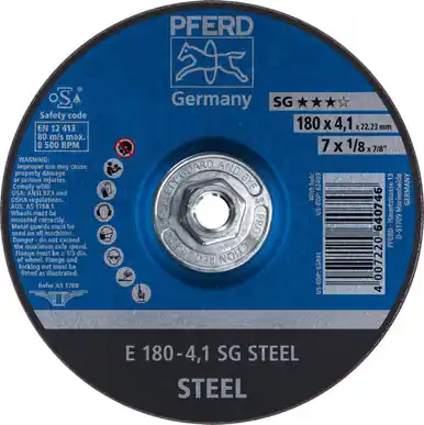 PFERD 63403 7" x 1/8" Pipeline Wheel 5/8-11 A 24 R SG-PIPE Type 27 (10pk)