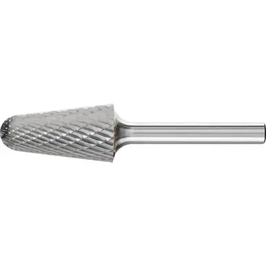 PFERD 25182 Carbide Bur, 14 degree Taper, DBL Cut 5/8" x 1-5/16" x 1/4" Shank