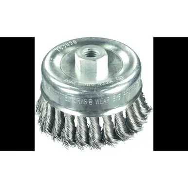 PFERD 763896 4" PSF Knot Cup Brush .014 CS Wire, 5/8-11 Thread (ext.) (2pk)